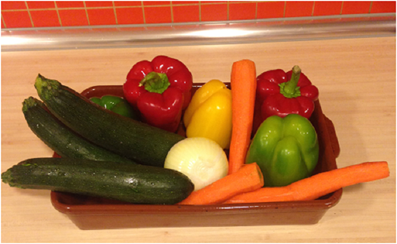 Verduras al horno, receta de María de la Guía