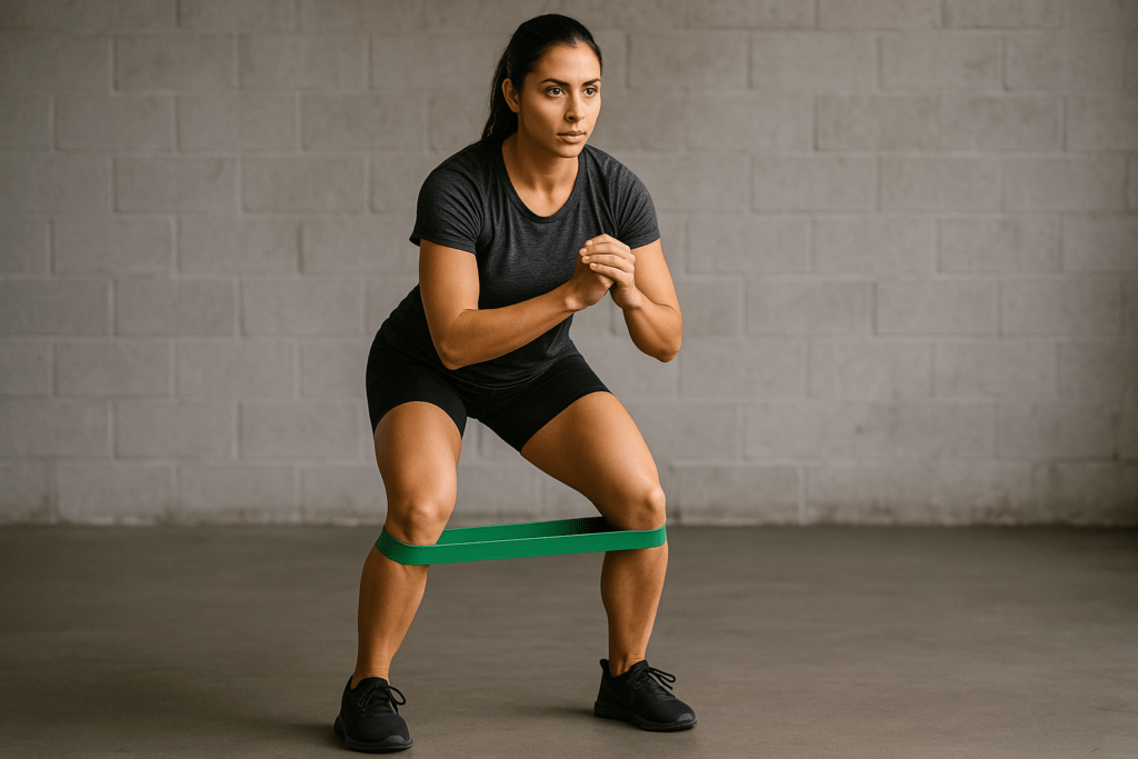Ejercicios para glúteos - caminar lateral con banda elástica